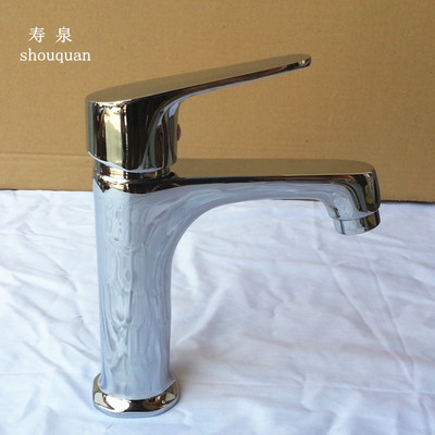 【壽泉水暖 全銅鴨頭混水面盆單孔 新款衛浴臉盆冷熱水龍頭 配軟管】價格,廠家,圖片,水龍頭/水嘴,南安市壽泉水暖潔具廠-